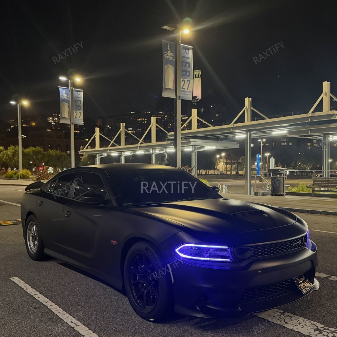 Satin Chrome Ultra Black Vinyl Wrap mustang 