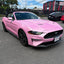 Super Gloss Blossom Pink Car Wrap Mustang Daytime