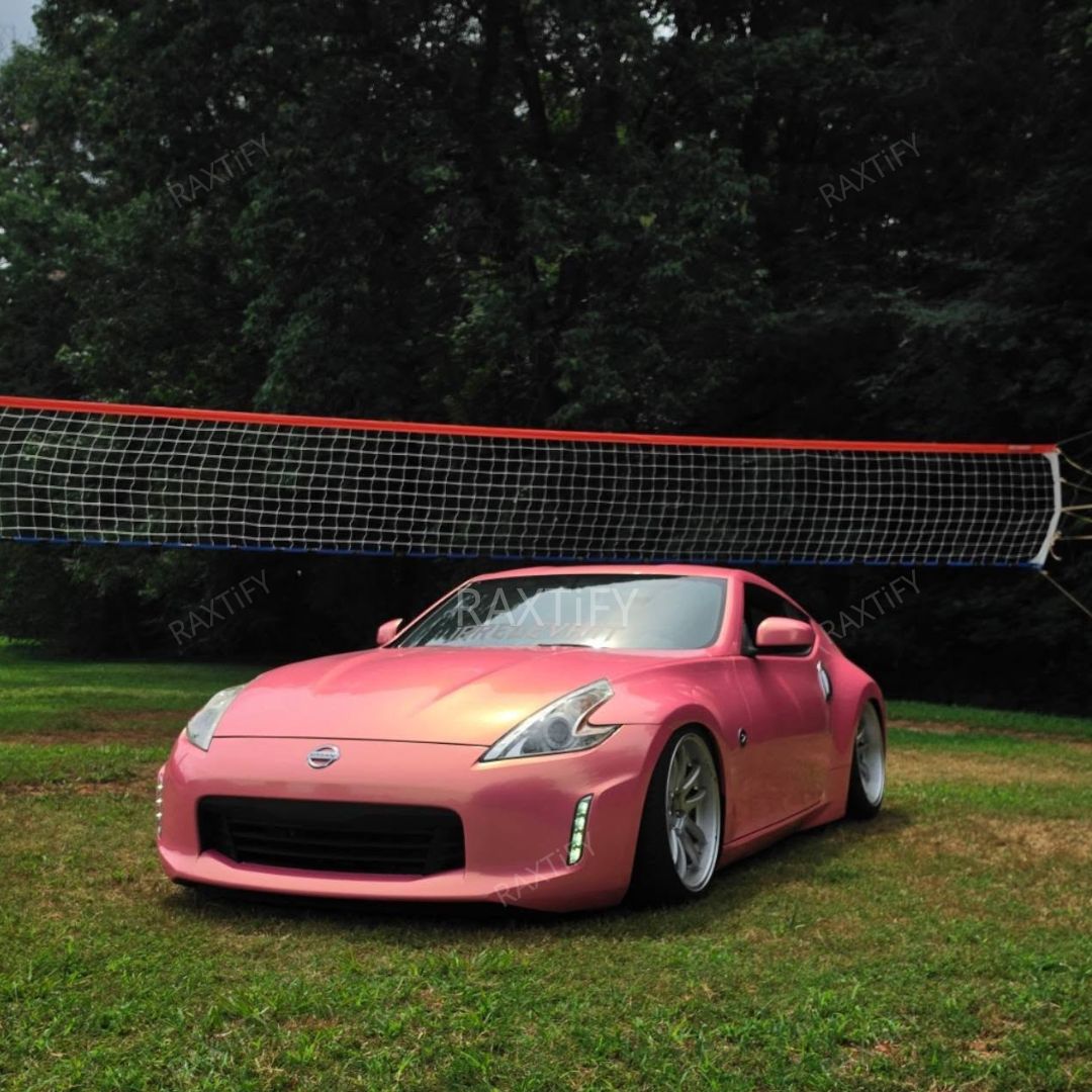 Color Shift Gloss Diamond Gold Pink Vinyl Wrap on nissan front look