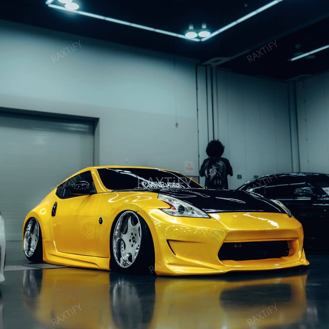 Gloss Metallic Golden Yellow Vinyl Wrap nissan 370z