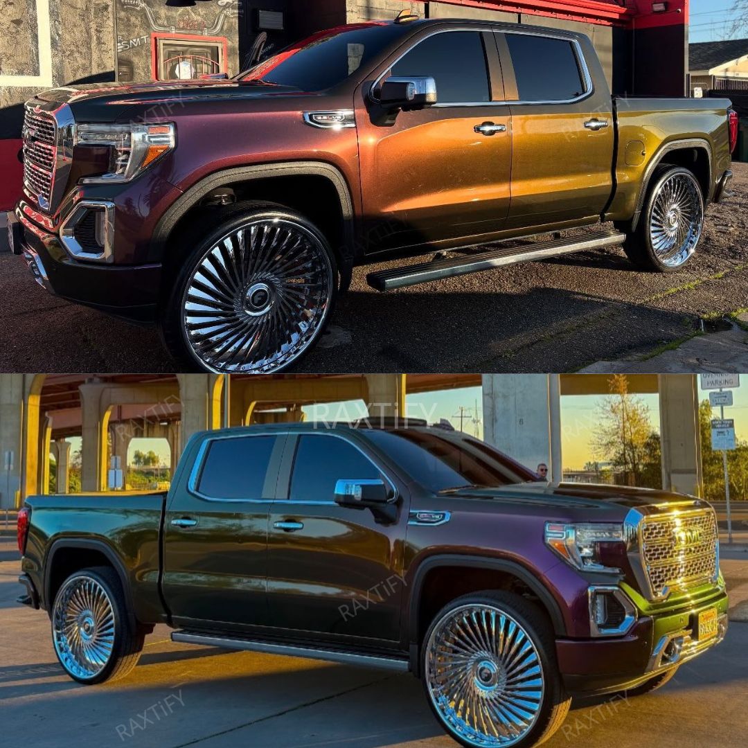 Color Shift Spectrum Grape Gold Vinyl Wrap Pick-up