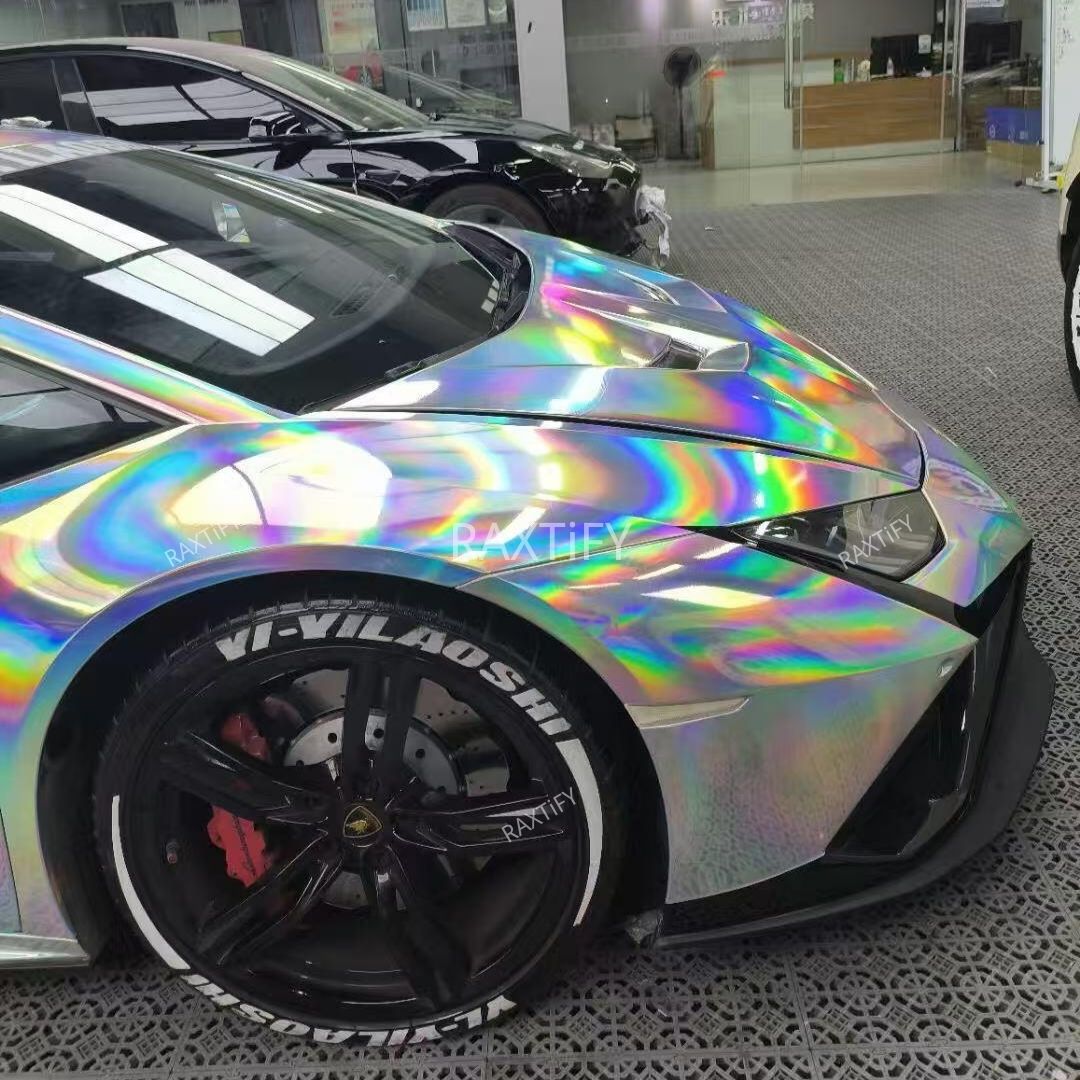 Rainbow Laser Chrome Silver Vinyl Wrap – RAXTiFY