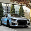 Satin Cyber Silver Blue Vinyl Wrap audi
