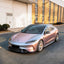 Satin Cyber Silver Orange Vinyl Wrap tesla full look