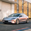 Satin Cyber Silver Orange Vinyl Wrap