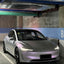 Satin Cyber Silver Purple Vinyl Wrap tesla 
