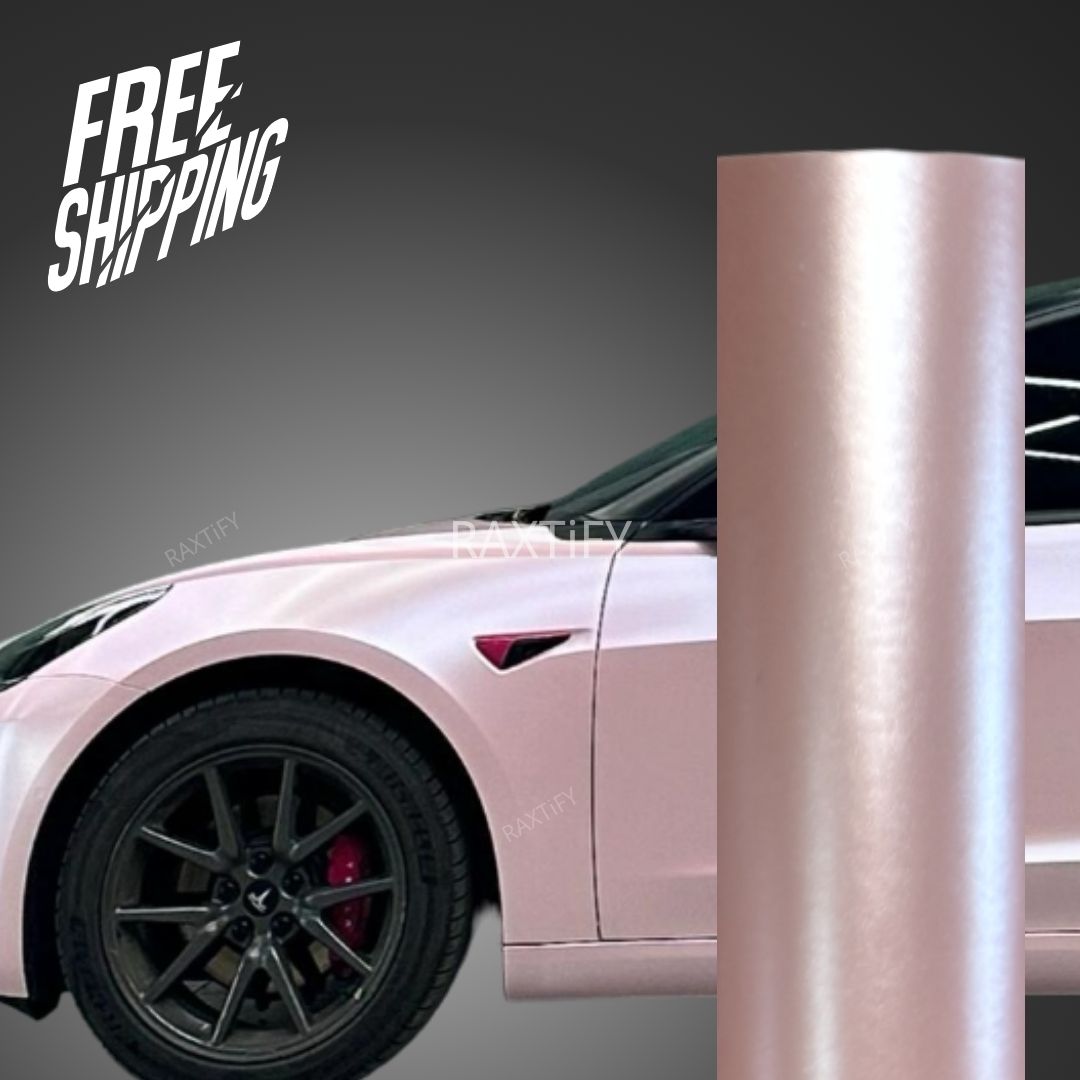 Satin Metallic Baby Pink Vinyl Wrap