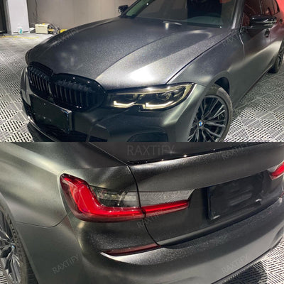 Satin Metallic Black Vinyl Wrap Car