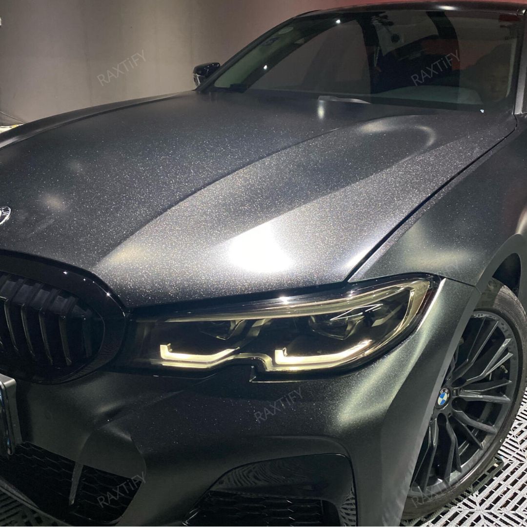 Satin Metallic Black Vinyl Wrap