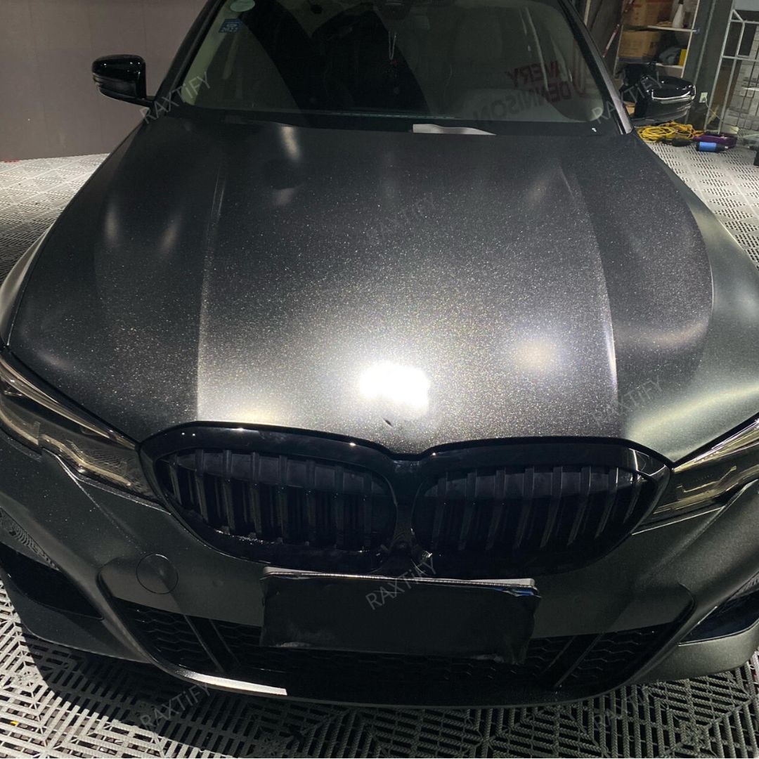 Satin Metallic Black Vinyl Wrap