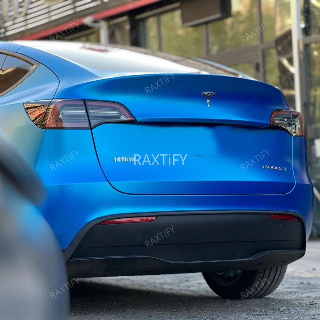 Satin Metallic Deep Blue Vinyl Wrap by RAXTiFY