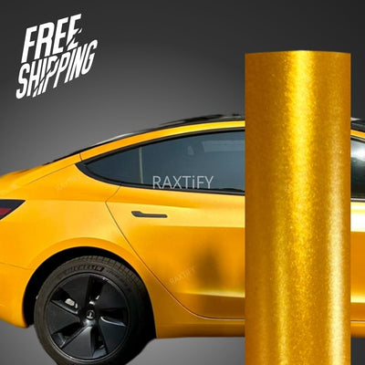 Satin Metallic Golden Yellow Vinyl Wrap