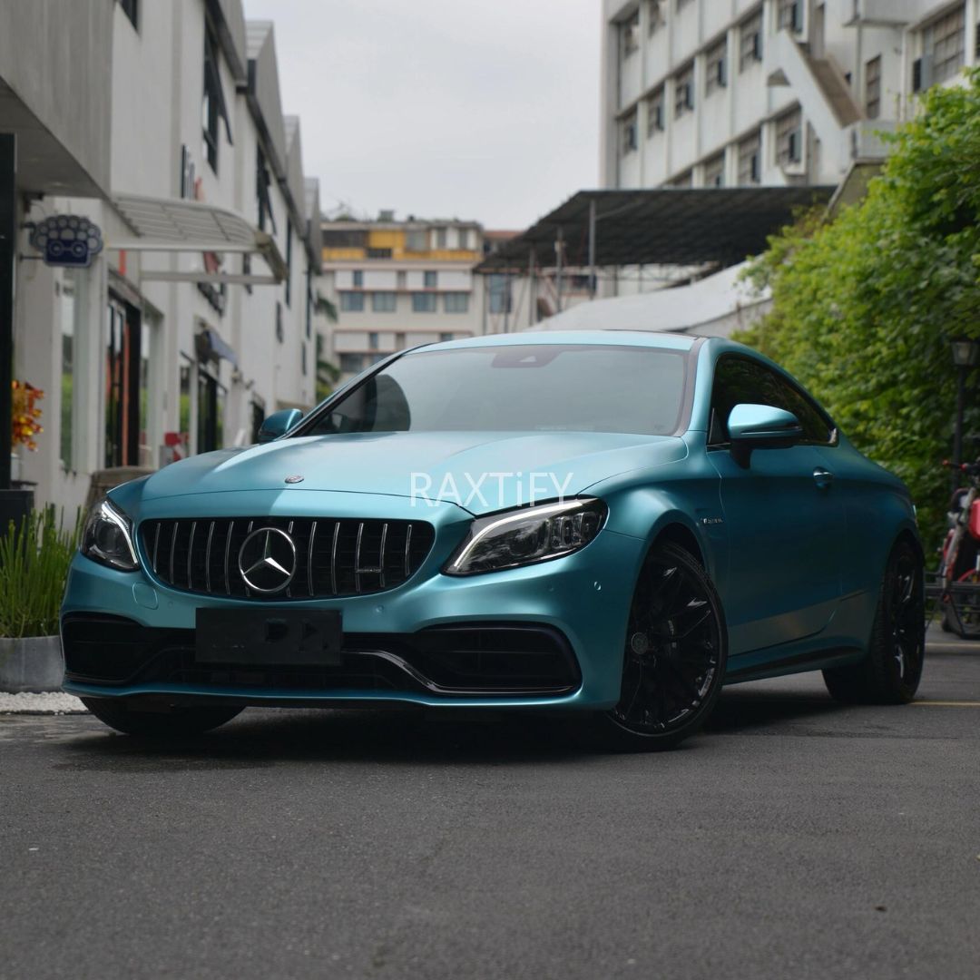 Satin Metallic Lake Blue Vinyl Wrap