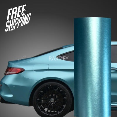 Satin Metallic Lake Blue Vinyl Wrap