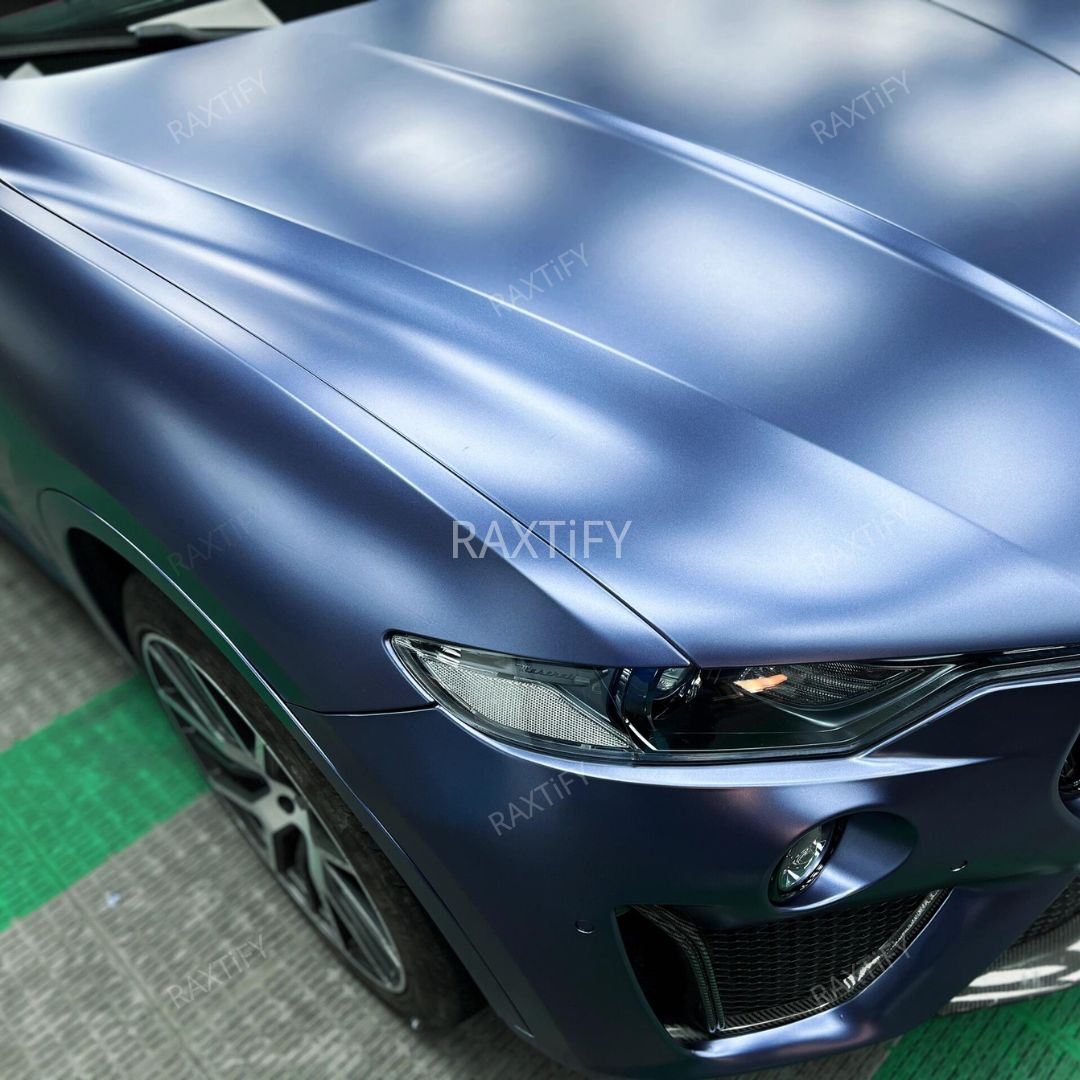 Satin Metallic Midnight Blue Vinyl Wrap by RAXTiFY