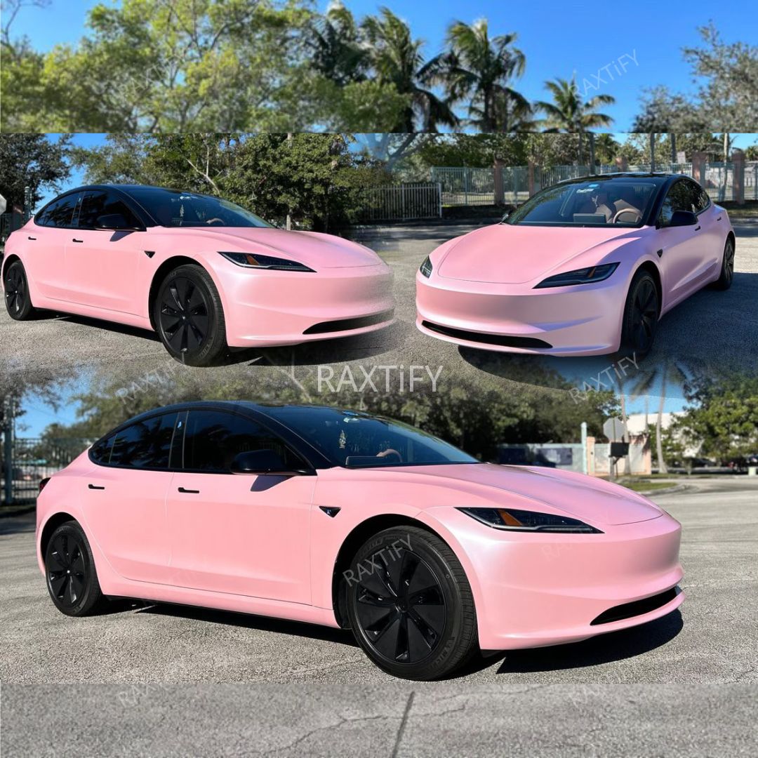 Satin Metallic Pearl Baby Pink Vinyl Wrap