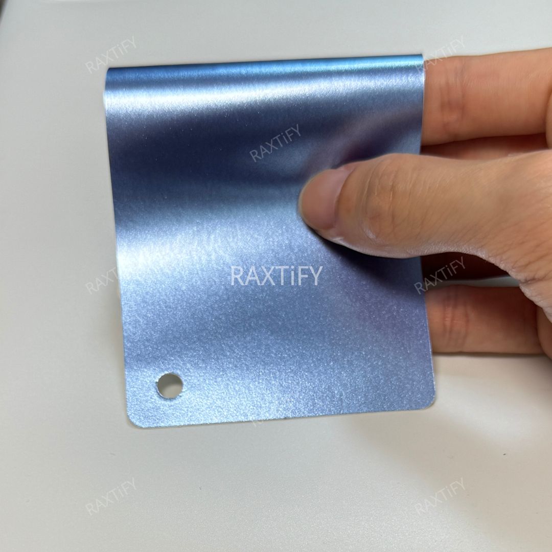 Satin Metallic Silver Lake Blue Vinyl Wrap by RAXTiFY