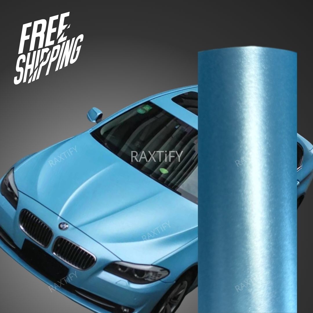 Satin Metallic Sky Blue Vinyl Wrap