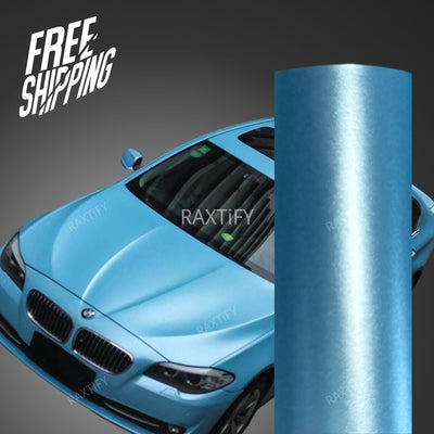 Satin Metallic Sky Blue Vinyl Wrap