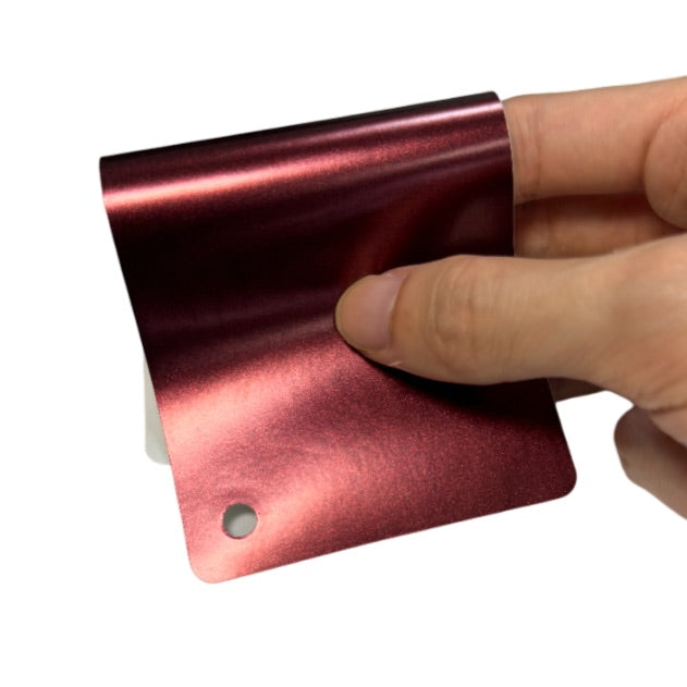 Satin Metallic Wine Red Vinyl Wrap sample