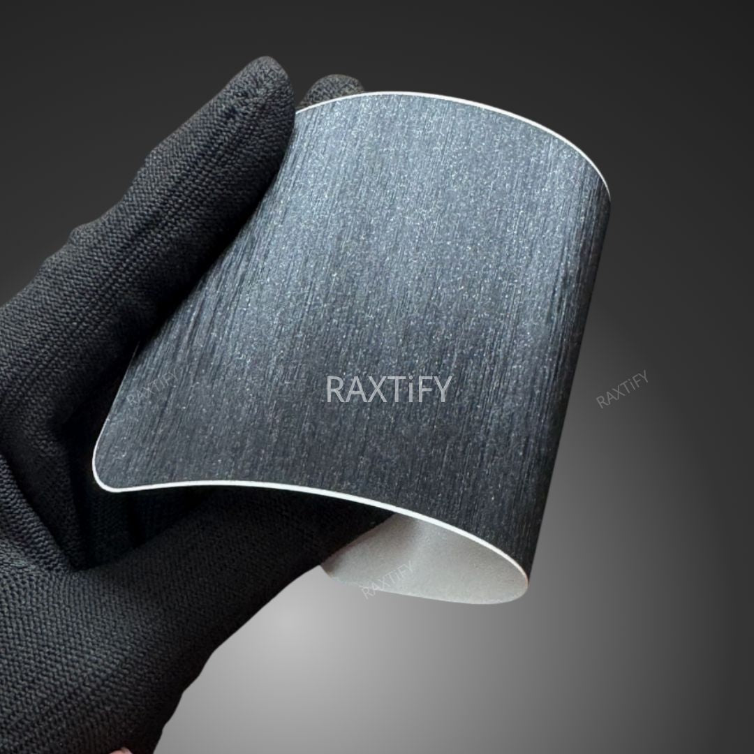 Satin Brushed Black Vinyl Wrap sample