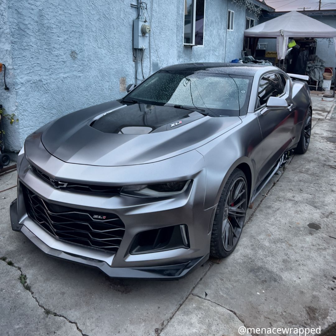 Satin Chrome AMG Gray Vinyl Car Wrap