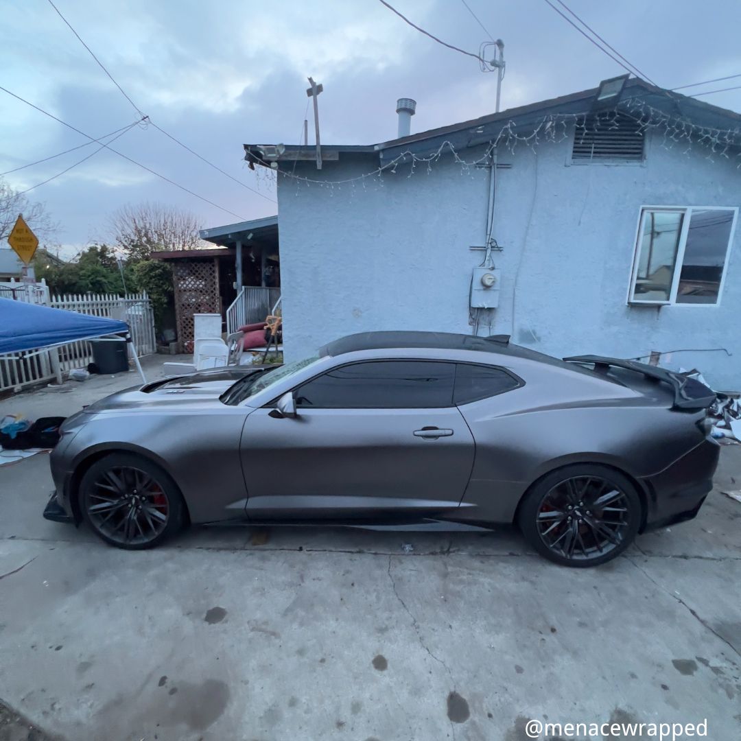 Satin Chrome AMG Gray Vinyl Car Wrap