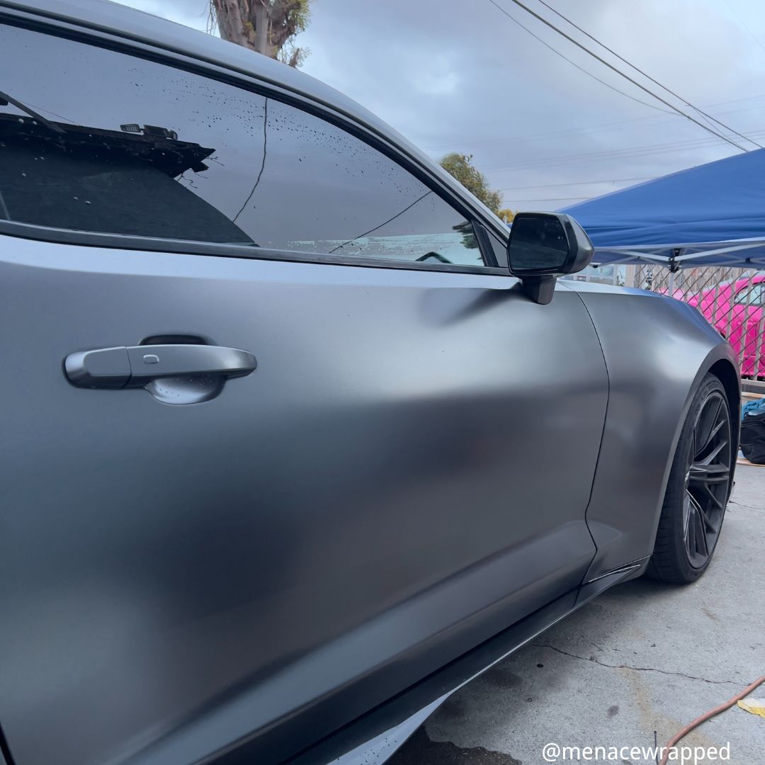 Satin Chrome AMG Gray Vinyl Car Wrap