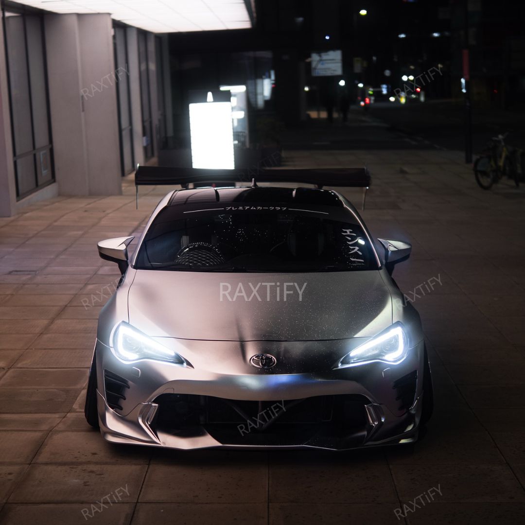 Satin Chrome Alexander Silver Vinyl Wrap on Toyota Night Look