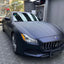 Satin Chrome Black Blue Vinyl Wrap Maserati