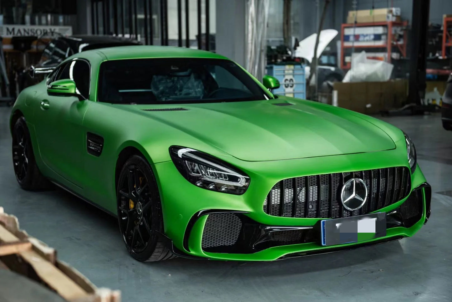 Satin Chrome Flame Green Vinyl Wrap