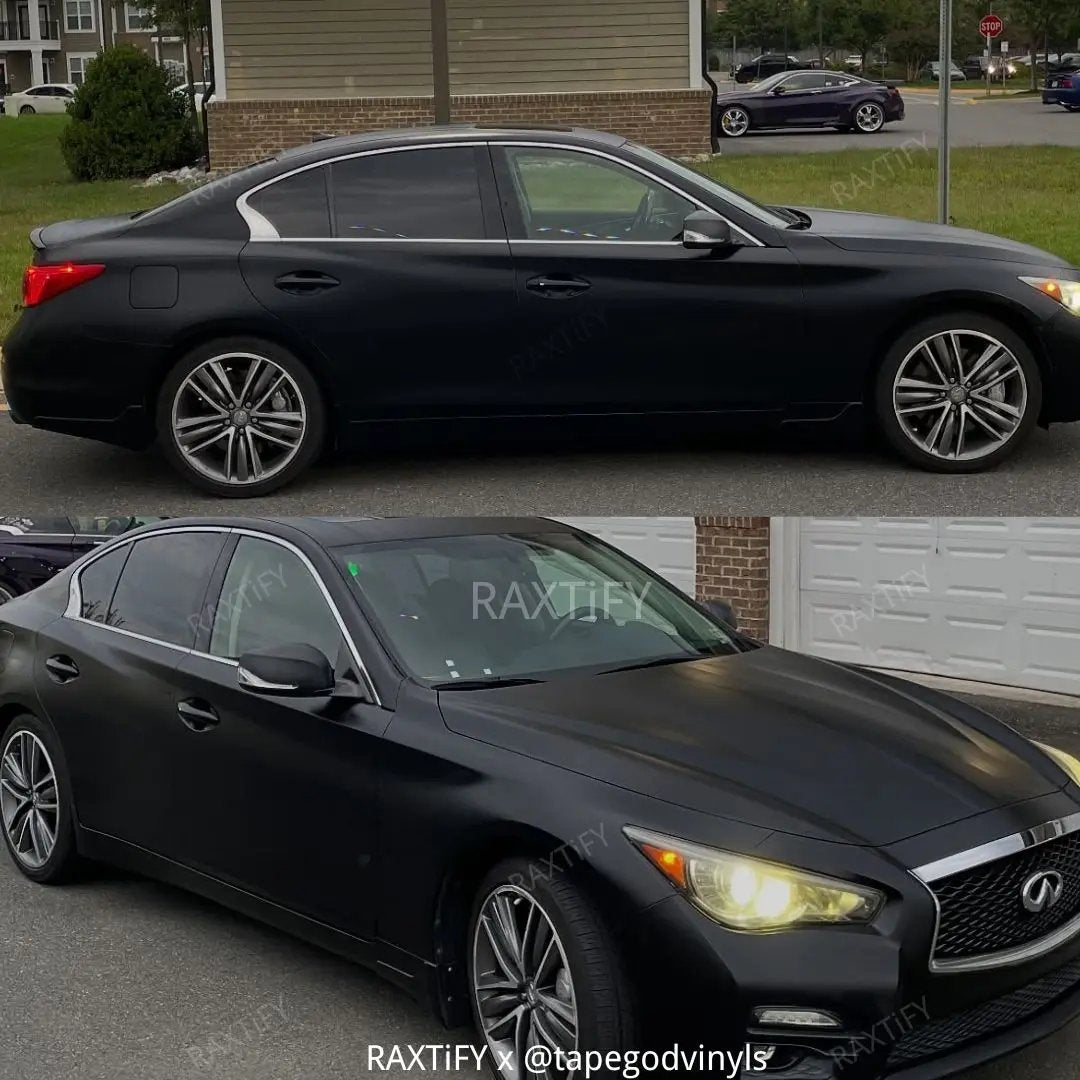 infiniti Satin Chrome Metal Black Vinyl Wrap