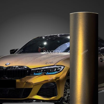 Satin Chrome Midnight Gold Vinyl Wrap