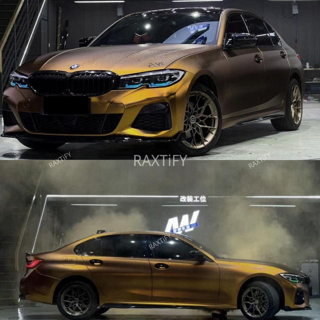 Satin Chrome Midnight Gold Vinyl Wrap