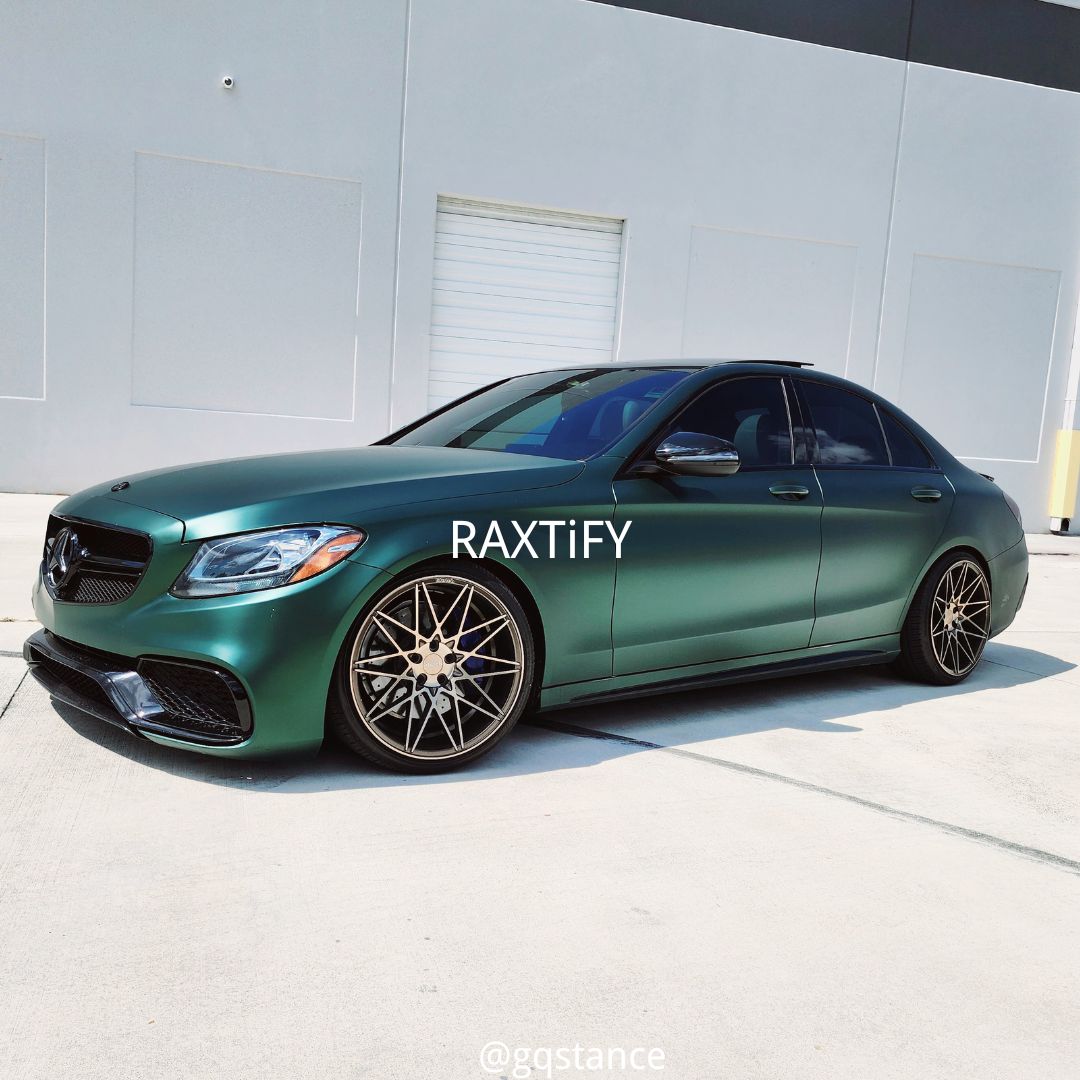 Side of Satin Chrome Pine Green Vinyl Wrap