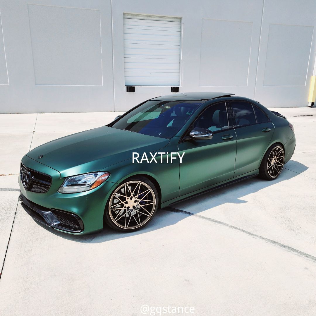 Front of Satin Chrome Pine Green Vinyl Wrap