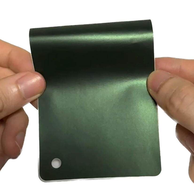 Satin Chrome Pine Green Vinyl Wrap sample