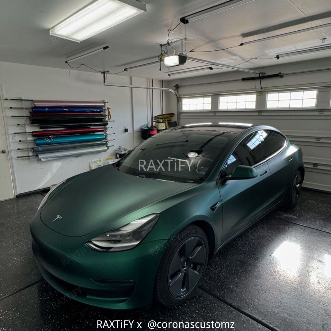 Satin Chrome Silk Green Vinyl Wrap