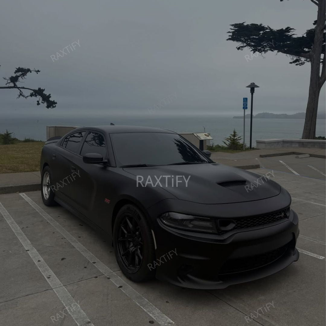 Satin Chrome Ultra Black Vinyl Wrap mustang day look