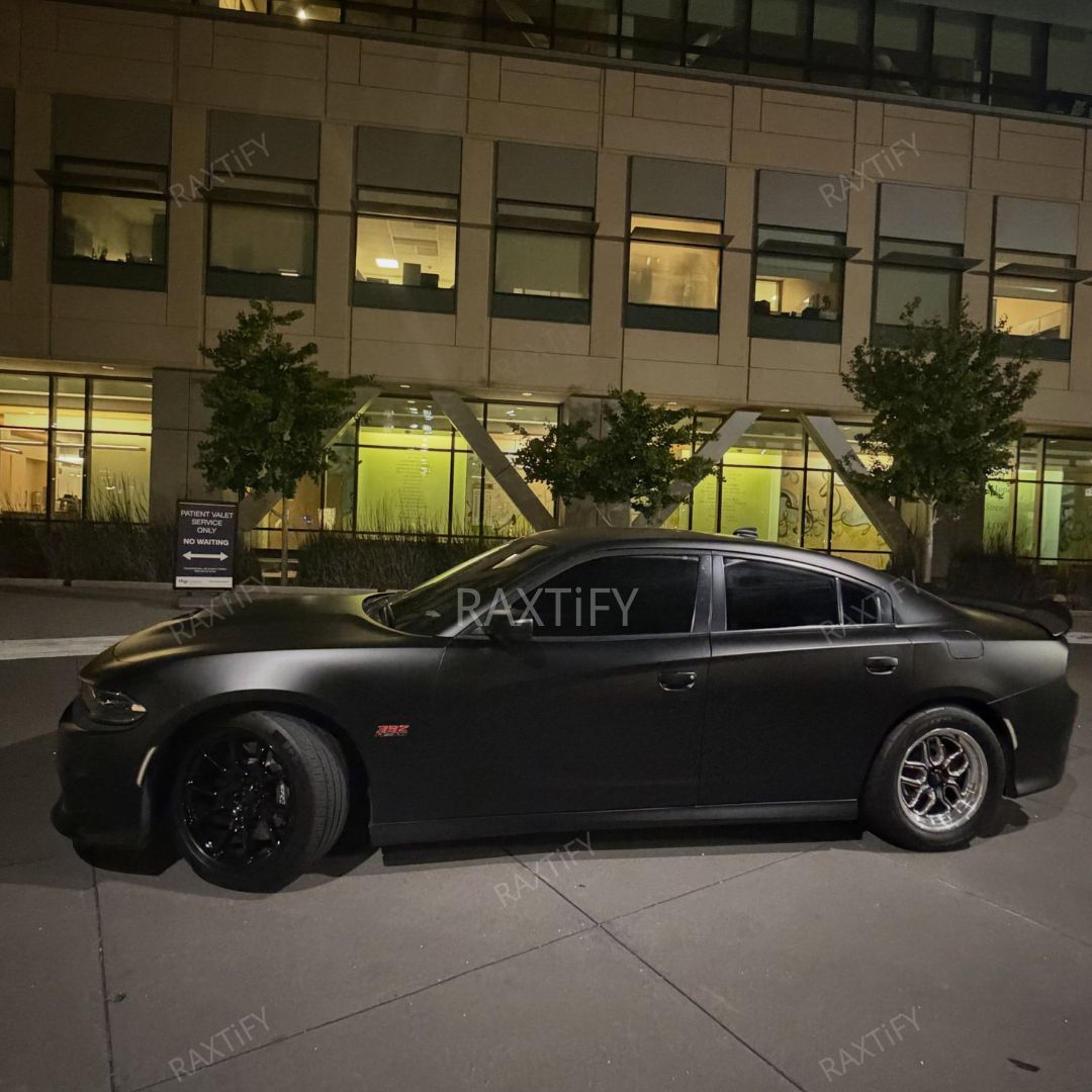 Satin Chrome Ultra Black Vinyl Wrap mustang side look