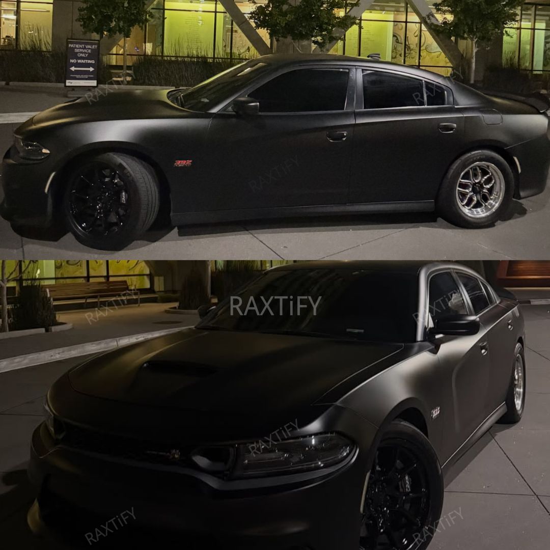 Satin Chrome Ultra Black Vinyl Wrap mustang