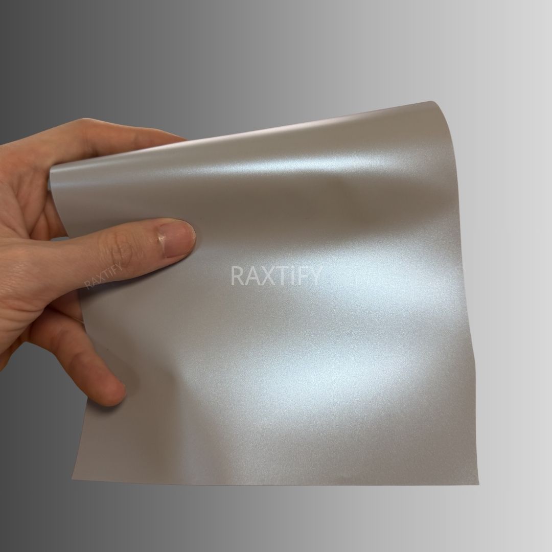 Satin Cyber Silver Blue Vinyl Wrap swatch book
