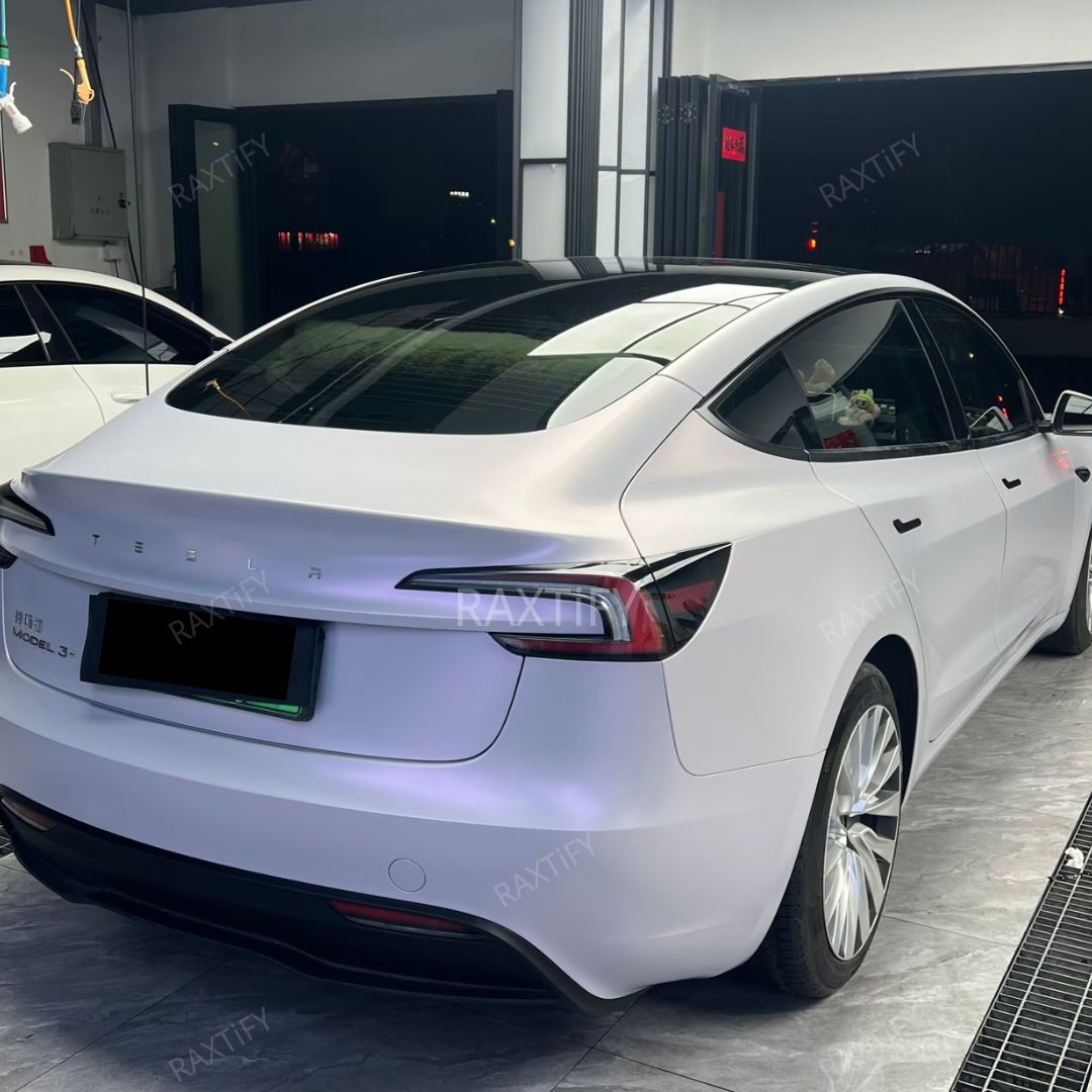 Satin Cyber Silver Pink Vinyl Wrap side 