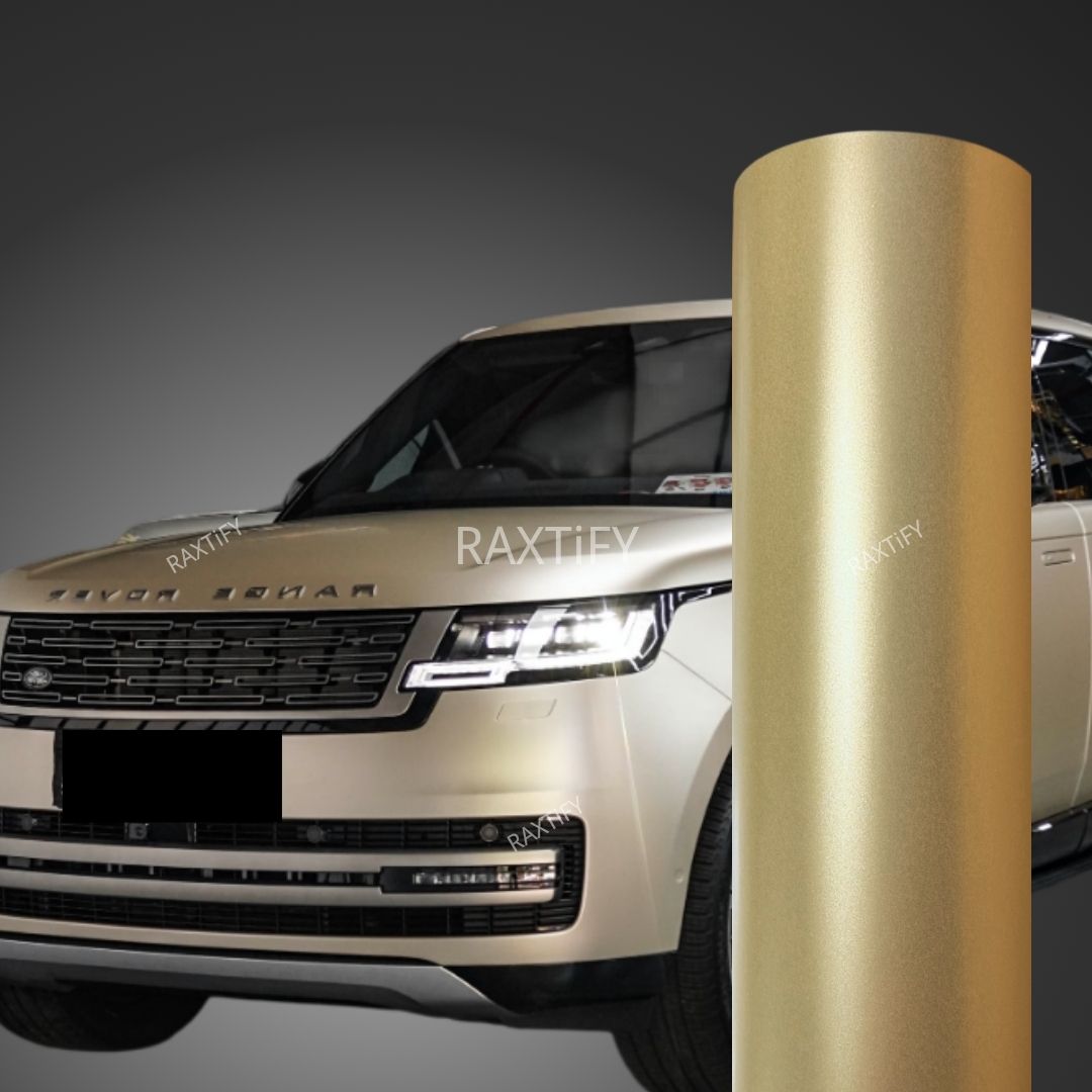 Satin Metallic Champagne Gold Vinyl Wrap