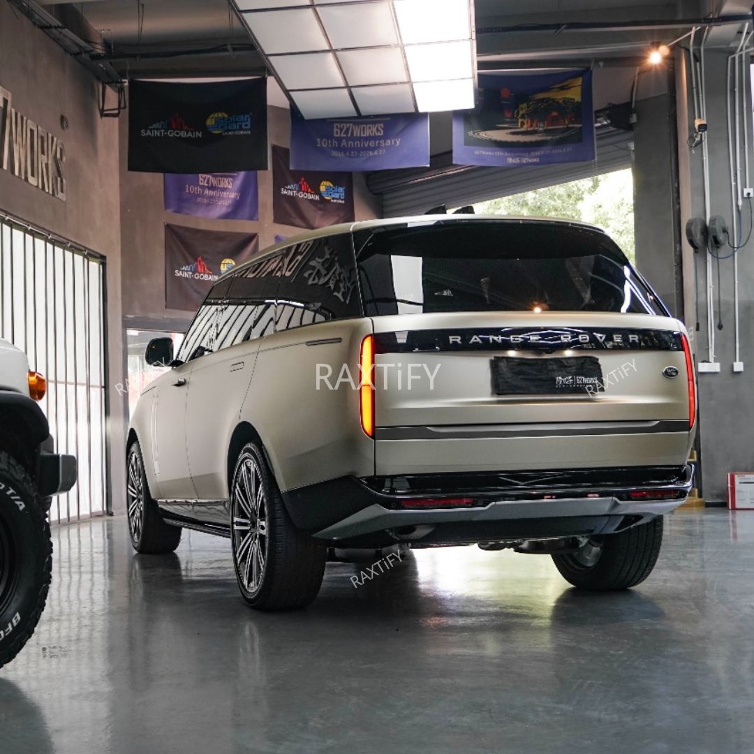 Range Rover Wrapped in Satin Metallic Champagne Gold Vinyl Wrap