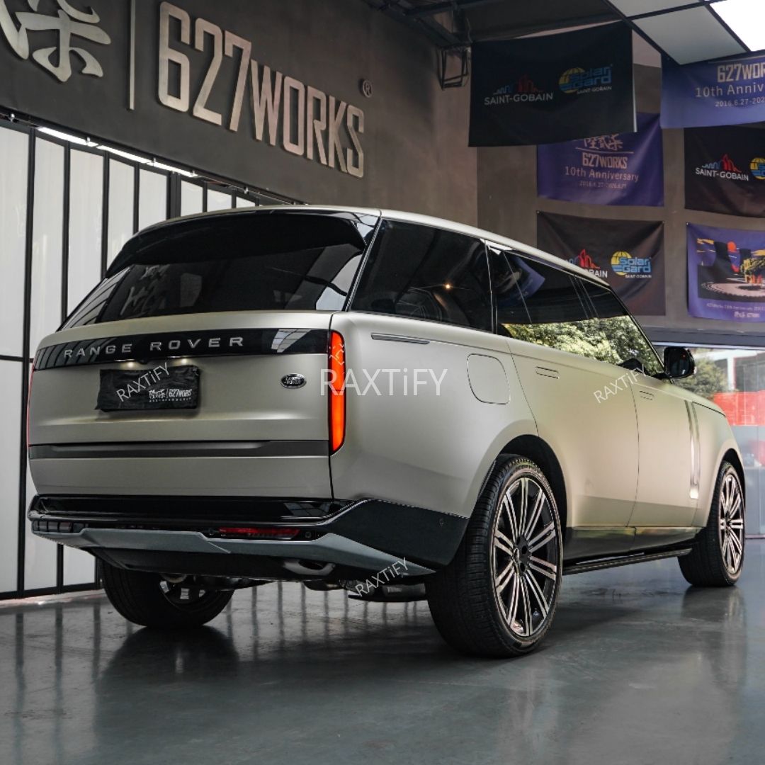 Range Rover Wrapped in Satin Metallic Champagne Gold Vinyl Wrap