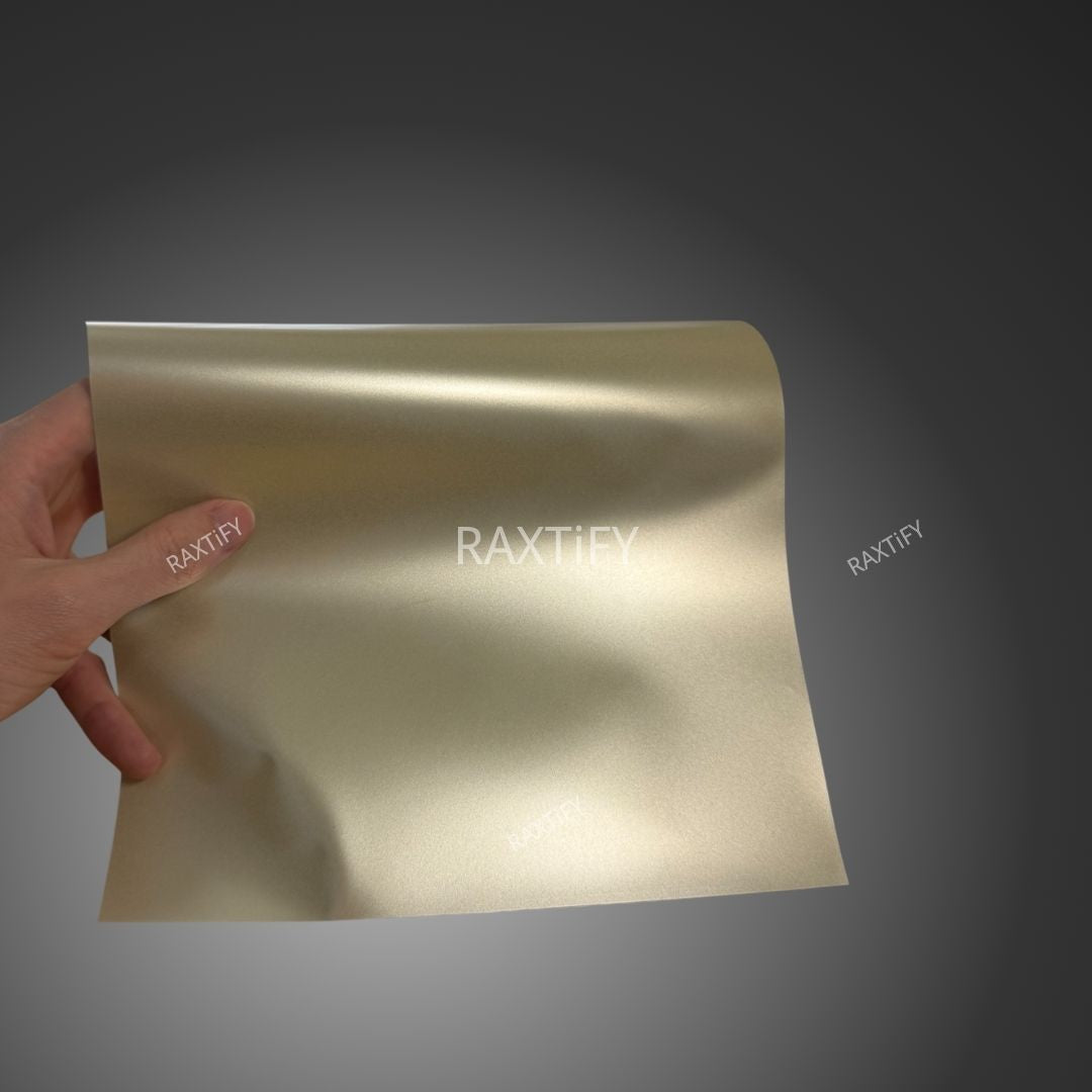 Satin Metallic Champagne Gold Vinyl Wrap Sample