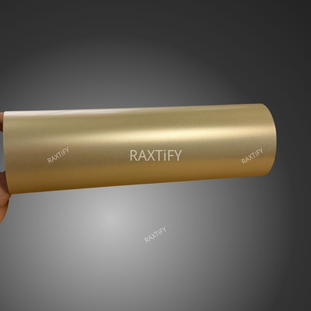 Satin Metallic Champagne Gold Vinyl Wrap Sample