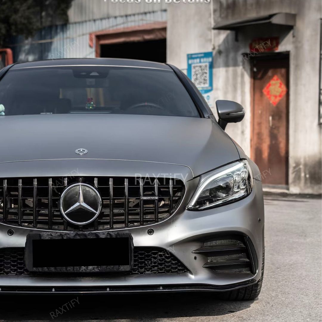 Satin Metallic Dark Gray Vinyl Wrap benz hood