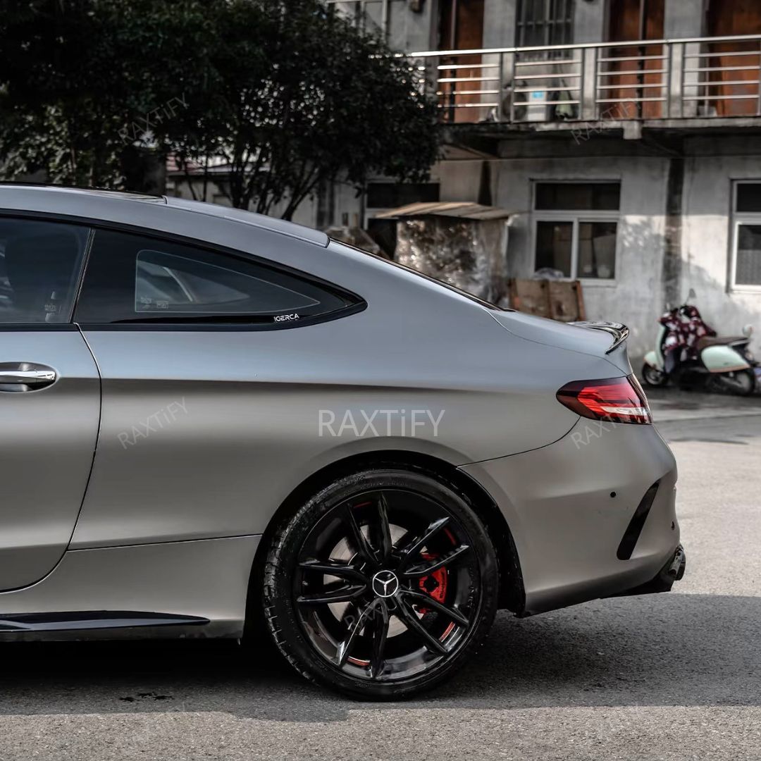 Satin Metallic Dark Gray Vinyl Wrap benz bumper